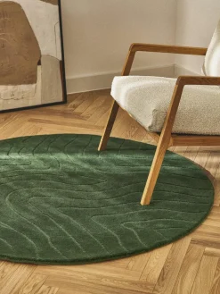 Rond wollen vloerkleed Aaron, handgetuft^Westwing Collection Hot