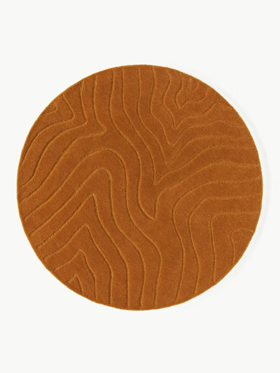 Rond wollen vloerkleed Aaron, handgetuft^Westwing Collection Discount