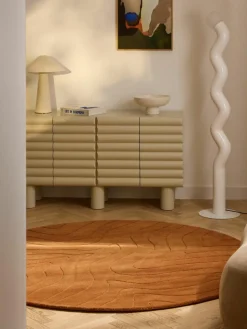 Rond wollen vloerkleed Aaron, handgetuft^Westwing Collection Discount