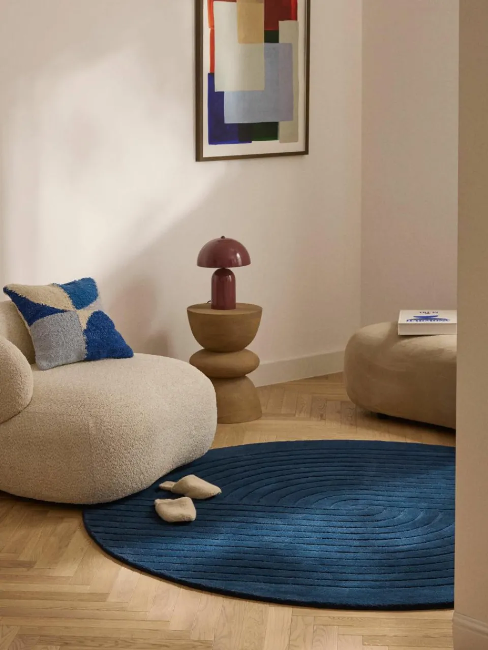 Rond wollen vloerkleed Mason, handgetuft^Westwing Collection Online
