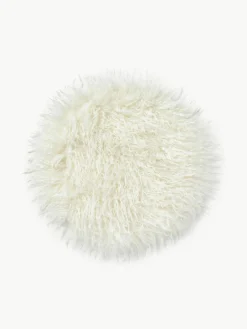 Rond zitkussen van imitatievacht Morten, gekruld^Westwing Collection Sale