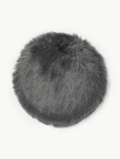 Rond zitkussen van imitatievacht Mathilde, glad^Westwing Collection Sale