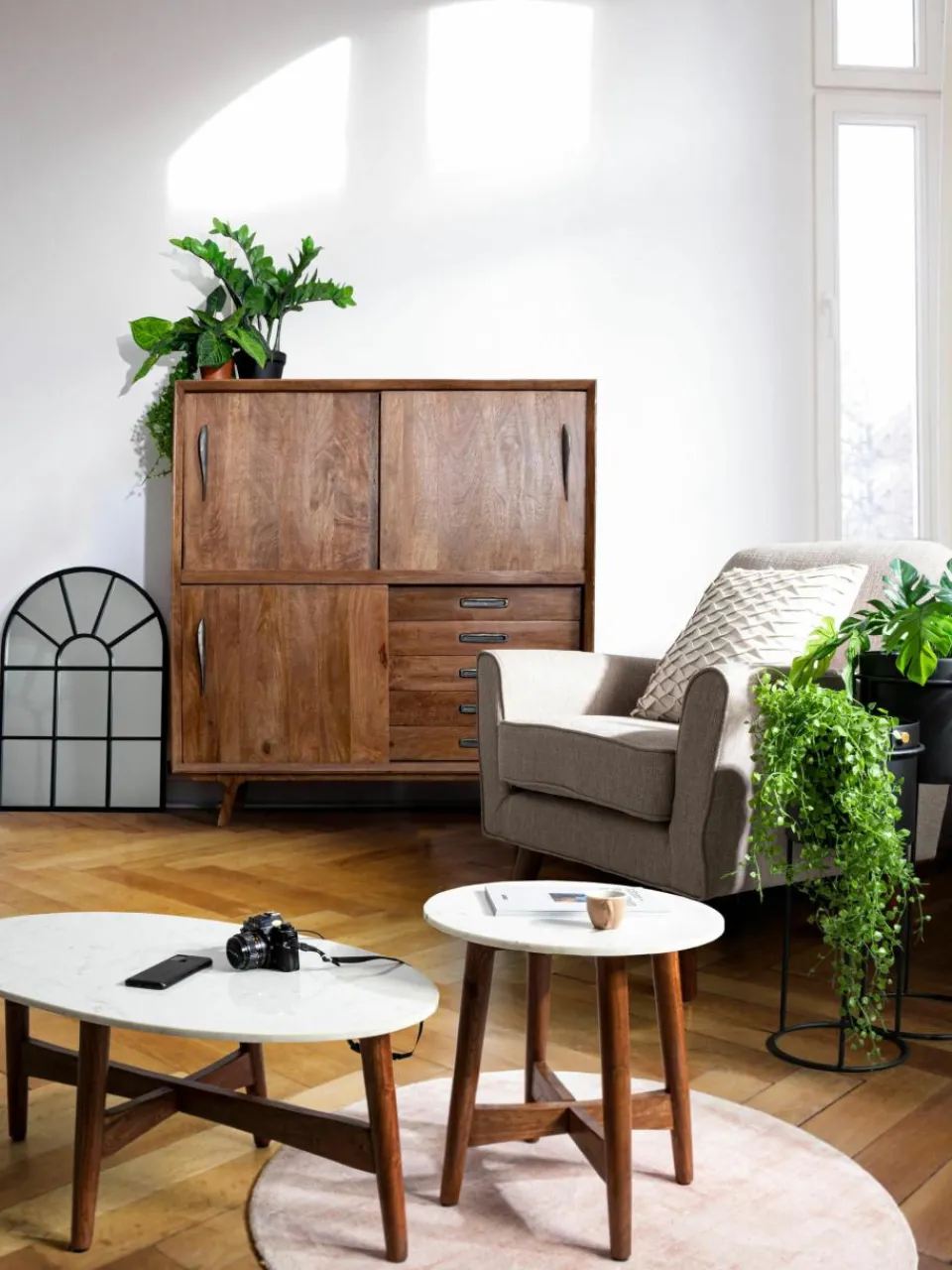Ronde bijzettafel Albany met marmeren blad^Bizzotto Best