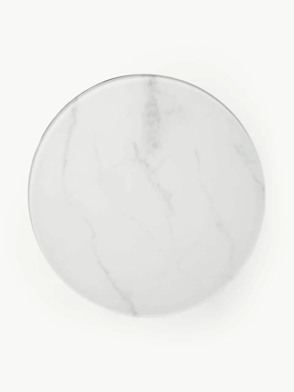 Ronde bijzettafel Antigua met glazen tafelblad in marmerlook^Westwing Collection Fashion