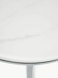 Ronde bijzettafel Antigua met glazen tafelblad in marmerlook^Westwing Collection Fashion