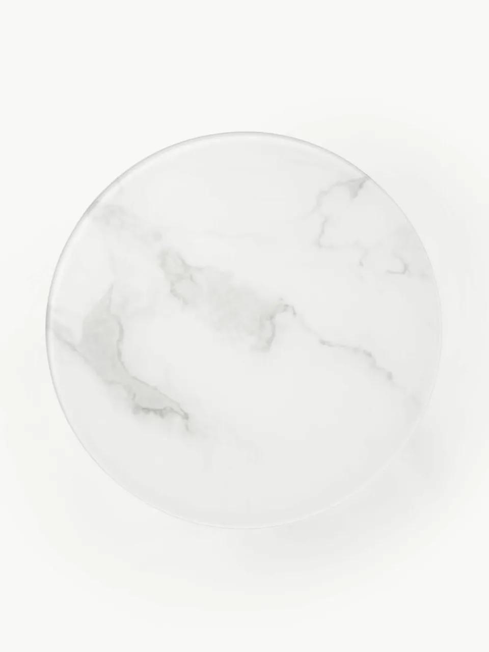 Ronde bijzettafel Antigua met glazen tafelblad in marmerlook^Westwing Collection New