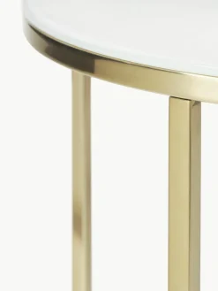 Ronde bijzettafel Antigua met glazen tafelblad in marmerlook^Westwing Collection Hot