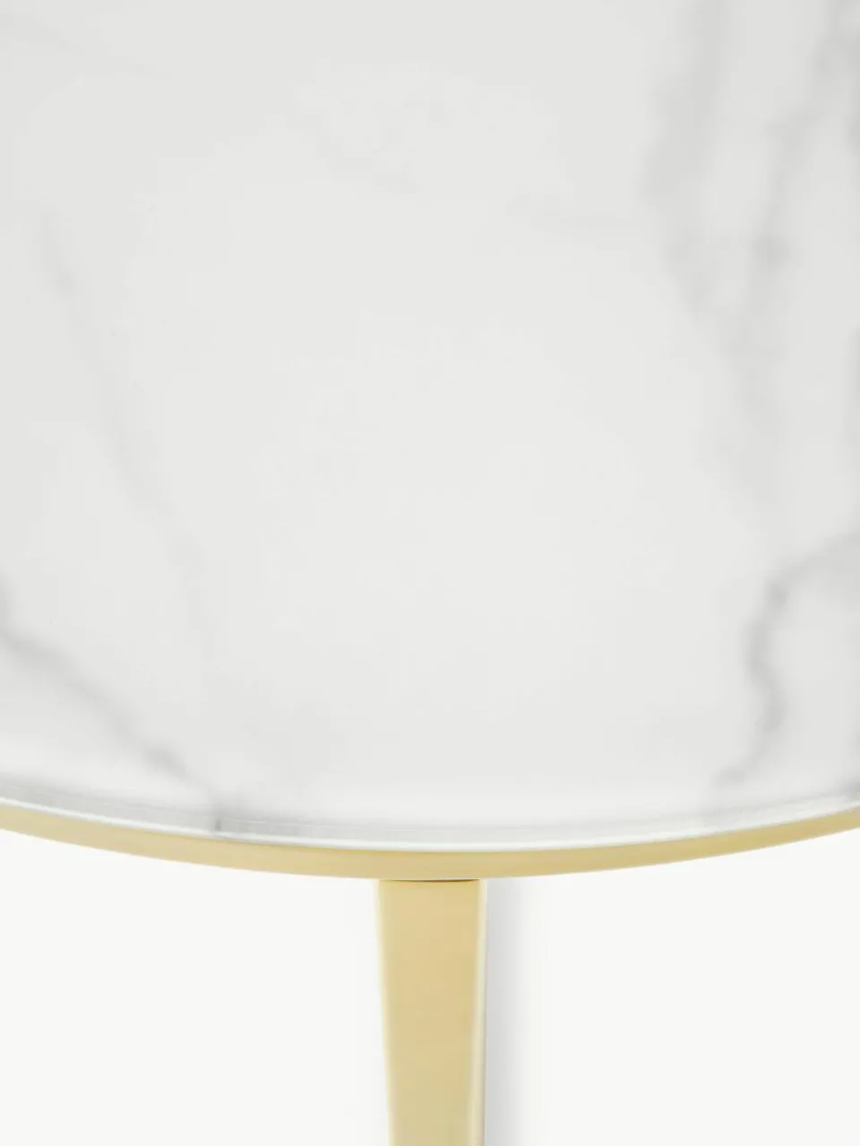 Ronde bijzettafel Antigua met glazen tafelblad in marmerlook^Westwing Collection Hot