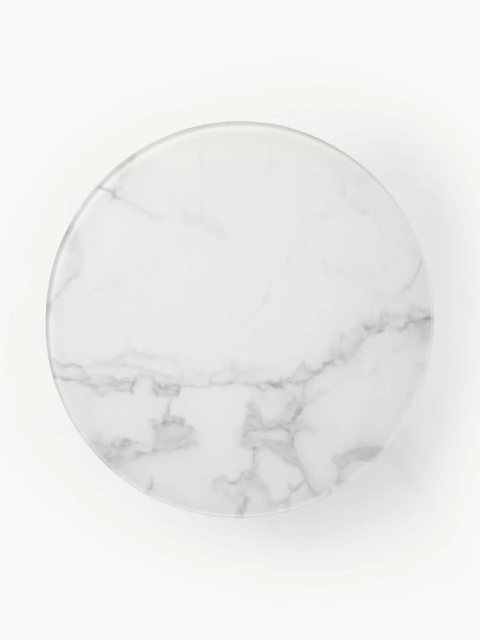 Ronde bijzettafel Antigua met glazen tafelblad in marmerlook^Westwing Collection Hot