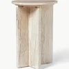 Ronde bijzettafel Marisa uit travertijn^Westwing Collection Outlet