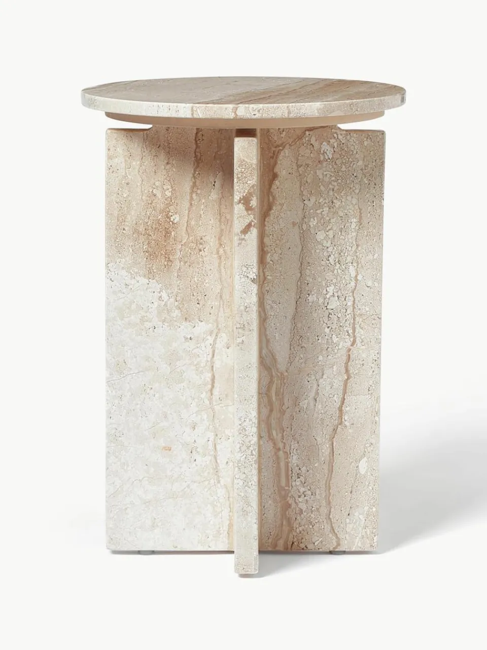 Ronde bijzettafel Marisa uit travertijn^Westwing Collection Outlet