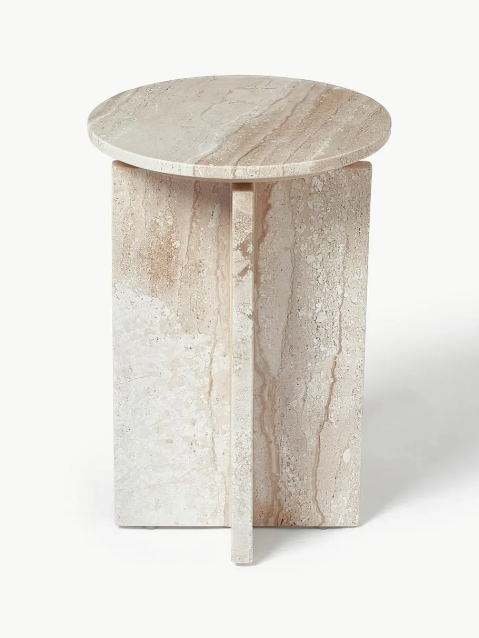 Ronde bijzettafel Marisa uit travertijn^Westwing Collection Outlet