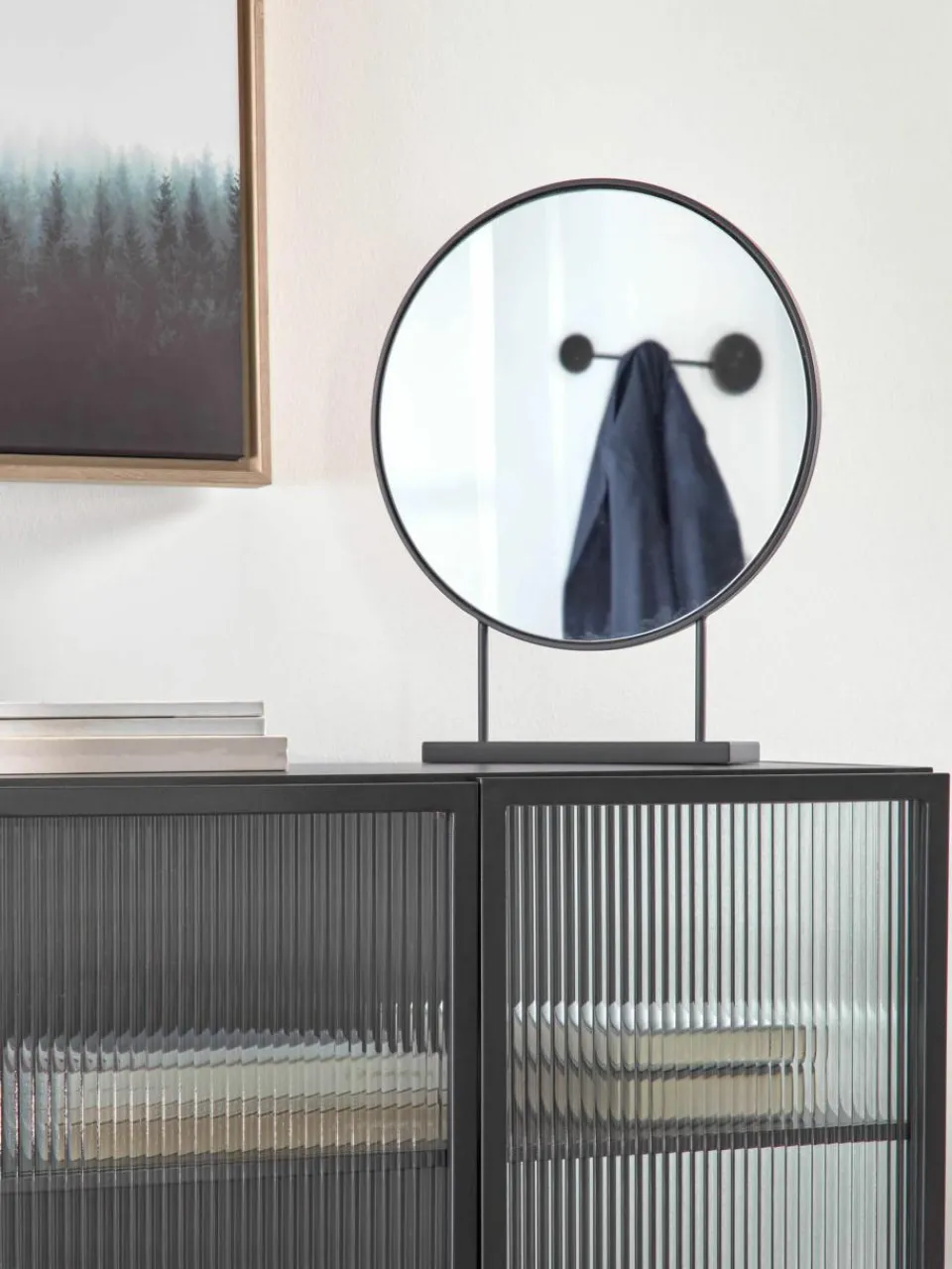 Ronde decoratieve staande spiegel Libia^Westwing Clearance