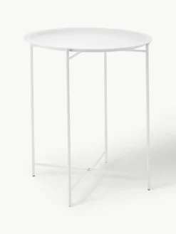 Ronde dienbladtafel Sangro in wit van metaal^Brafab Online