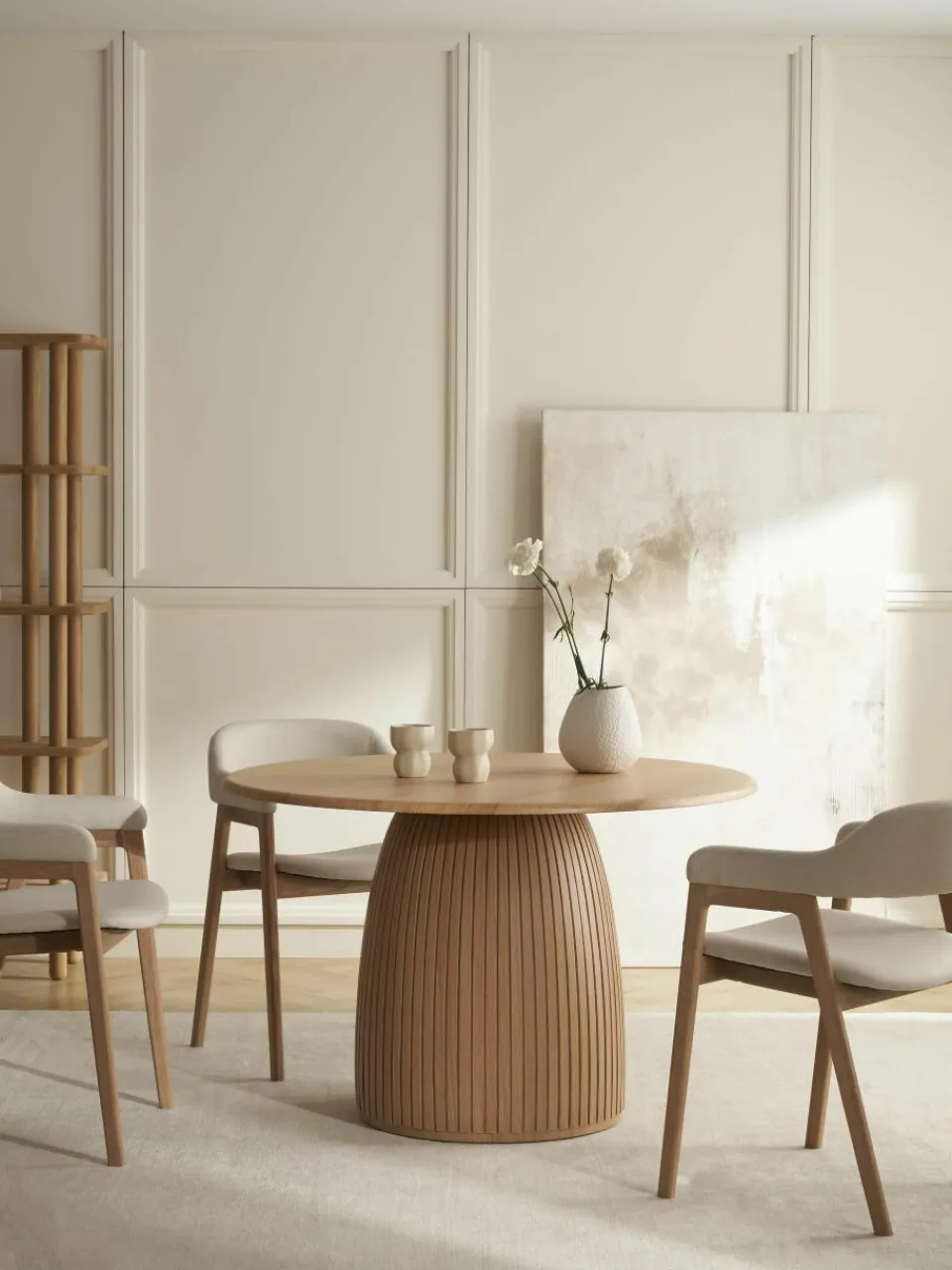 Ronde eettafel Nelly met groefstructuur, verschillende formaten^Westwing Collection Clearance