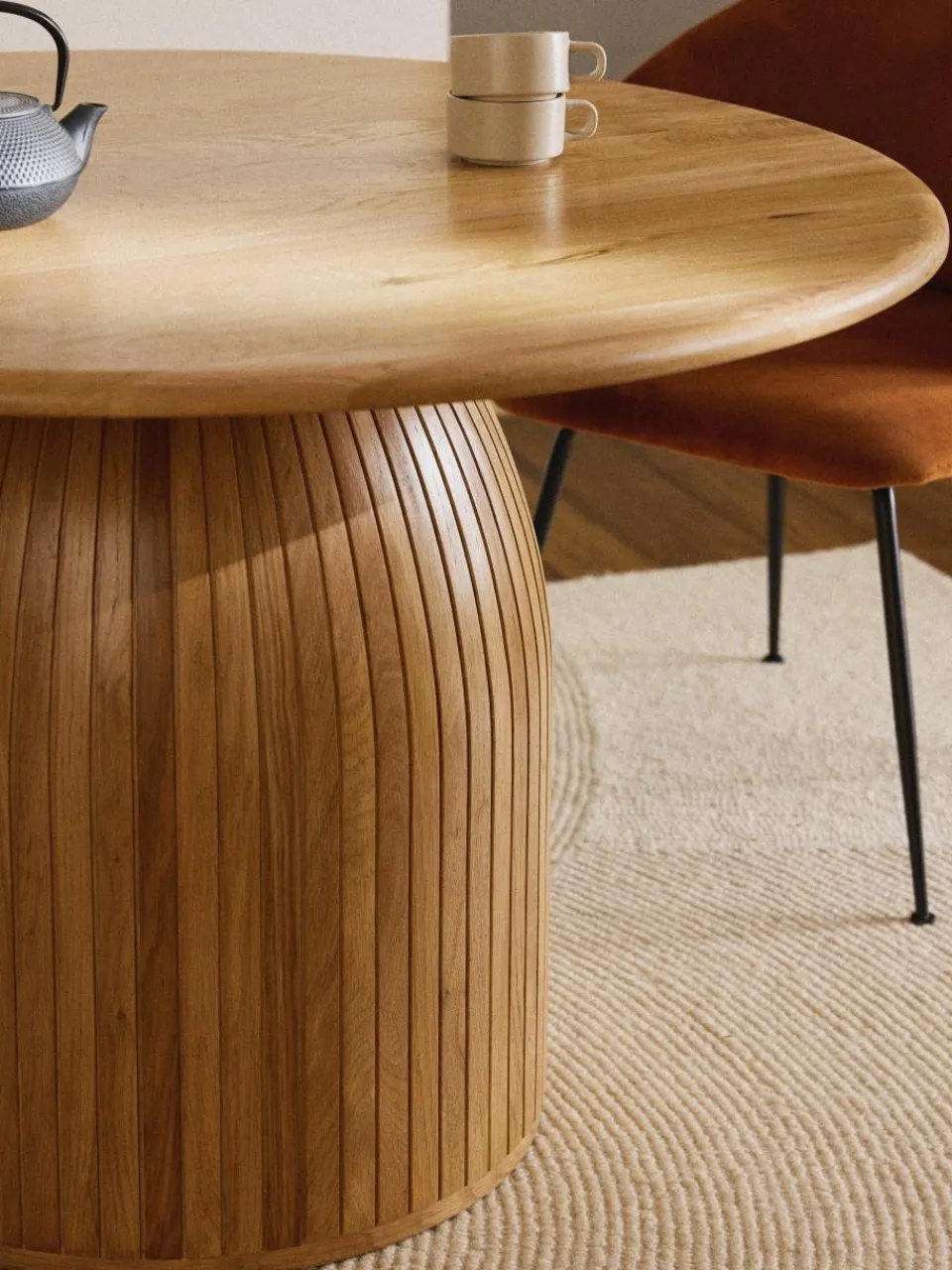 Ronde eettafel Nelly met groefstructuur, verschillende formaten^Westwing Collection Clearance