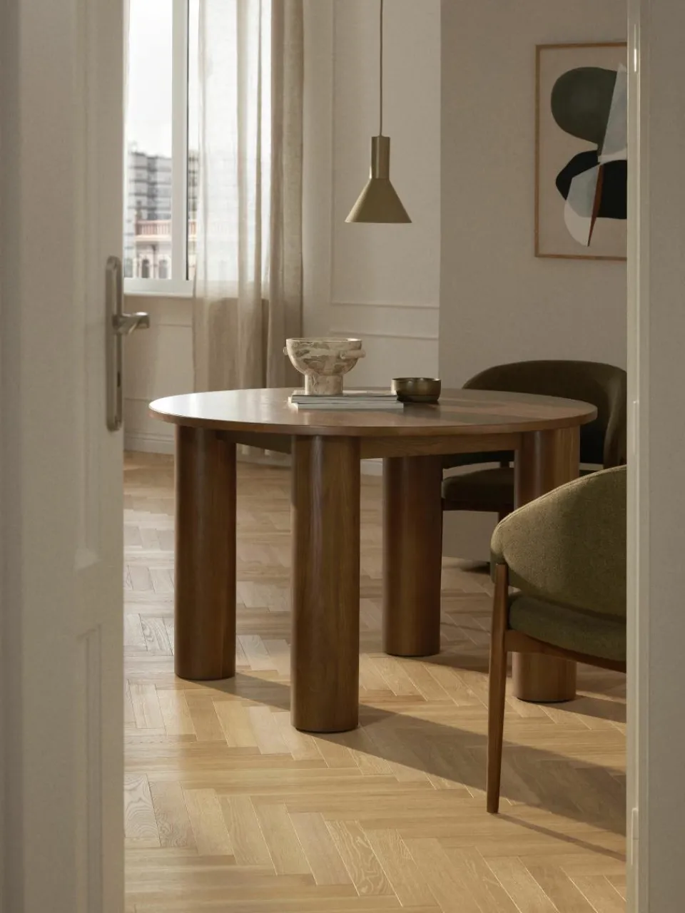 Ronde eettafel Ohana van eikenhout, Ø 120 cm^Westwing Collection Online