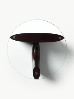 Ronde houten bijzettafel Miya met glazen tafelblad^Westwing Collection Online