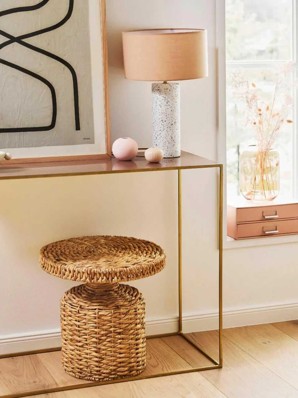Ronde rotan bijzettafel Camo^Bloomingville New