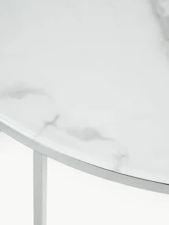 Ronde salontafel Antigua met glazen tafelblad in marmerlook^Westwing Collection Best
