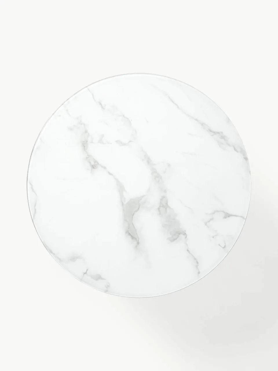 Ronde salontafel Antigua met glazen tafelblad in marmerlook^Westwing Collection Best