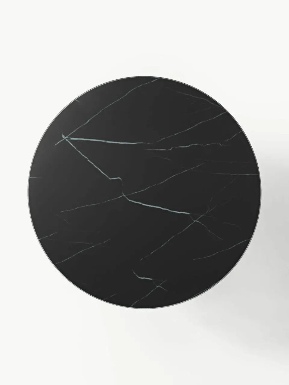 Ronde salontafel Antigua met glazen tafelblad in marmerlook^Westwing Collection New