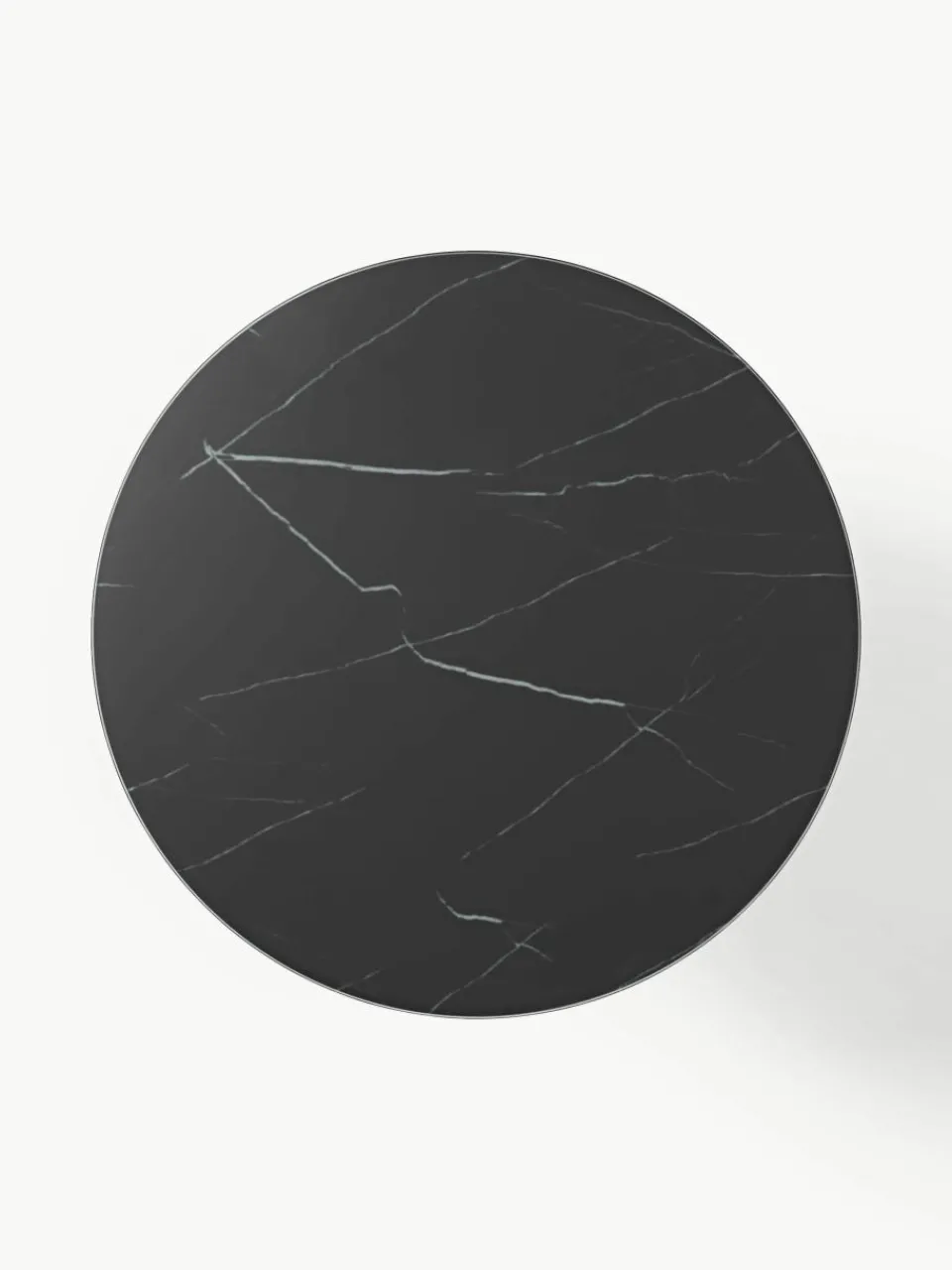Ronde salontafel Antigua met glazen tafelblad in marmerlook^Westwing Collection Discount