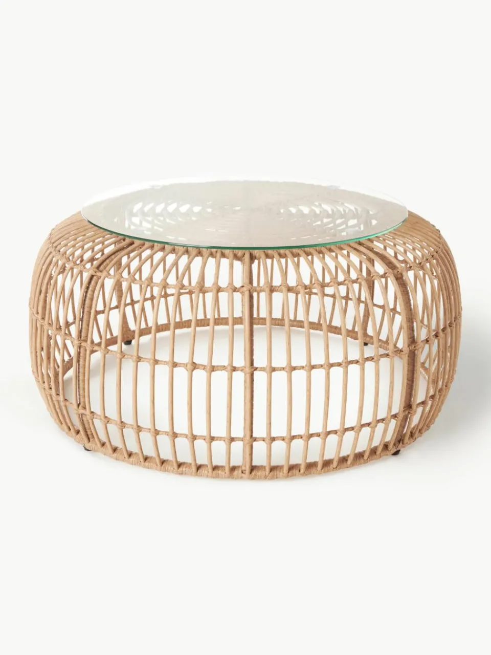 Ronde salontafel Costa met glazen tafelblad^Westwing Collection Online