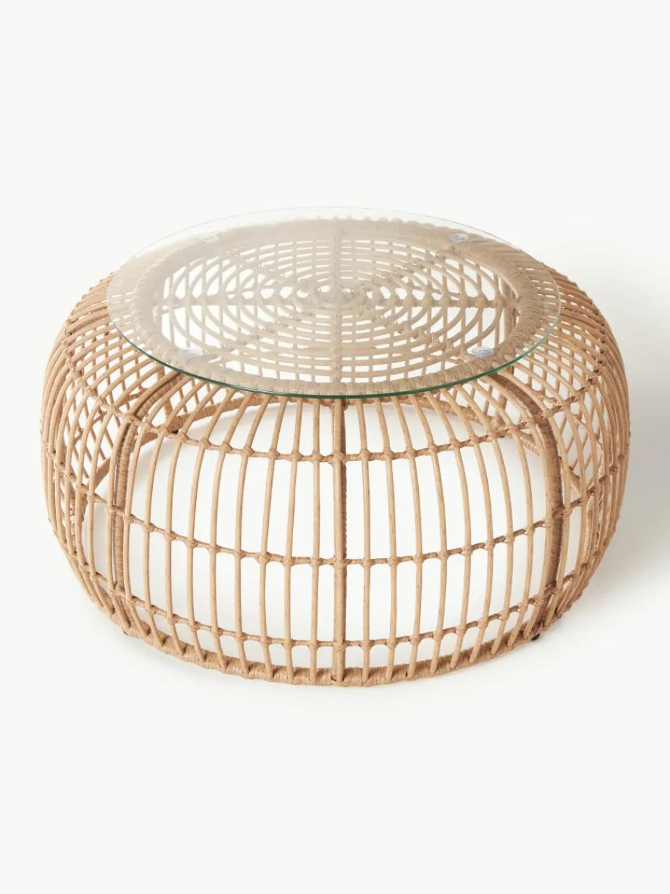 Ronde salontafel Costa met glazen tafelblad^Westwing Collection Online