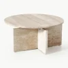 Ronde salontafel Marisa uit travertijn^Westwing Collection Sale