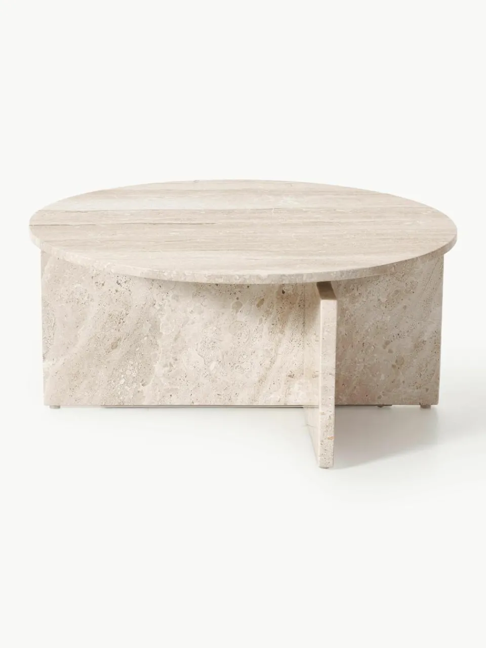Ronde salontafel Marisa uit travertijn^Westwing Collection Sale