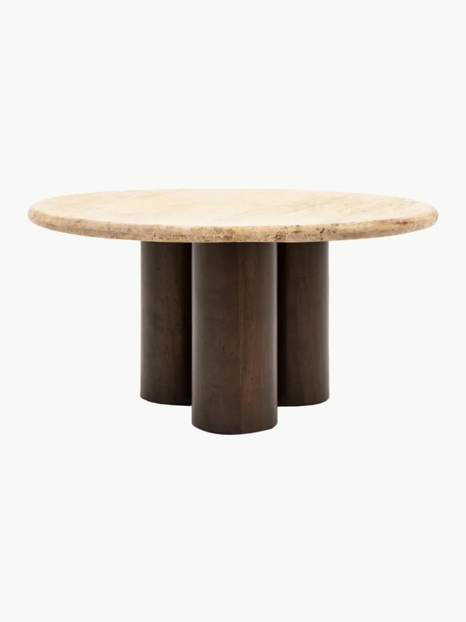 Ronde salontafel Trevi met travertijn tafelblad, Ø 75 cm^Westwing Fashion