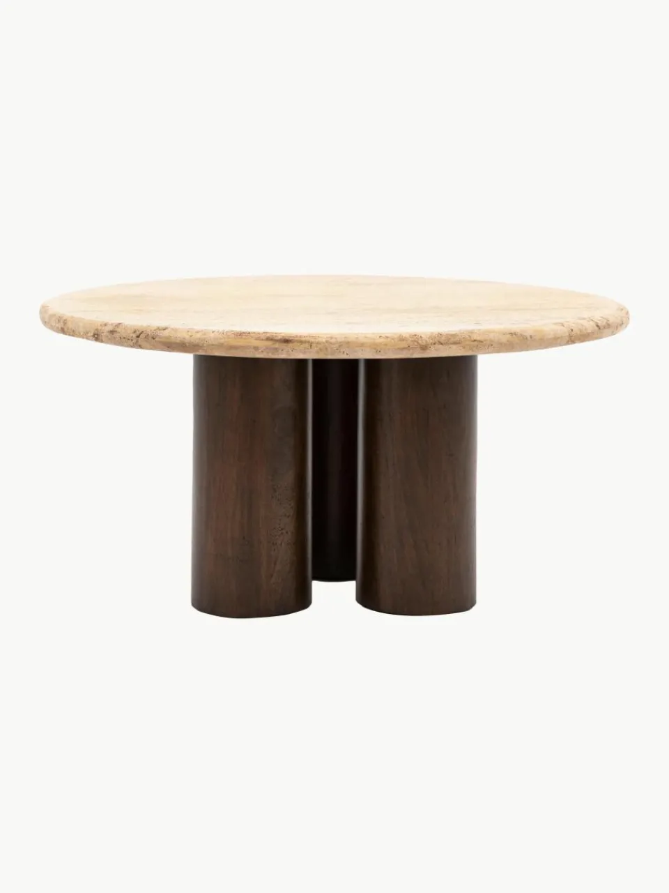 Ronde salontafel Trevi met travertijn tafelblad, Ø 75 cm^Westwing Fashion