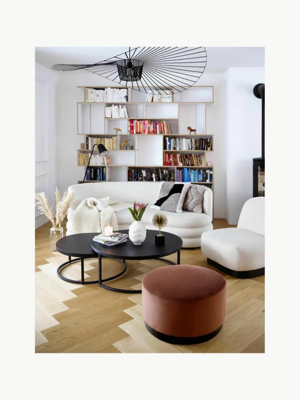 Ronde salontafels Andrew van mangohout, set van 2^Westwing Collection Discount