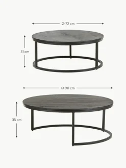 Ronde salontafels Andrew van mangohout, set van 2^Westwing Collection Discount