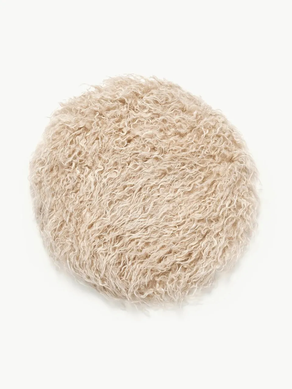 Ronde stoelkussen van imitatiebont Morten, gekruld^Westwing Collection Clearance