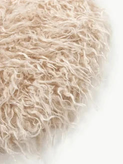 Ronde stoelkussen van imitatiebont Morten, gekruld^Westwing Collection Clearance