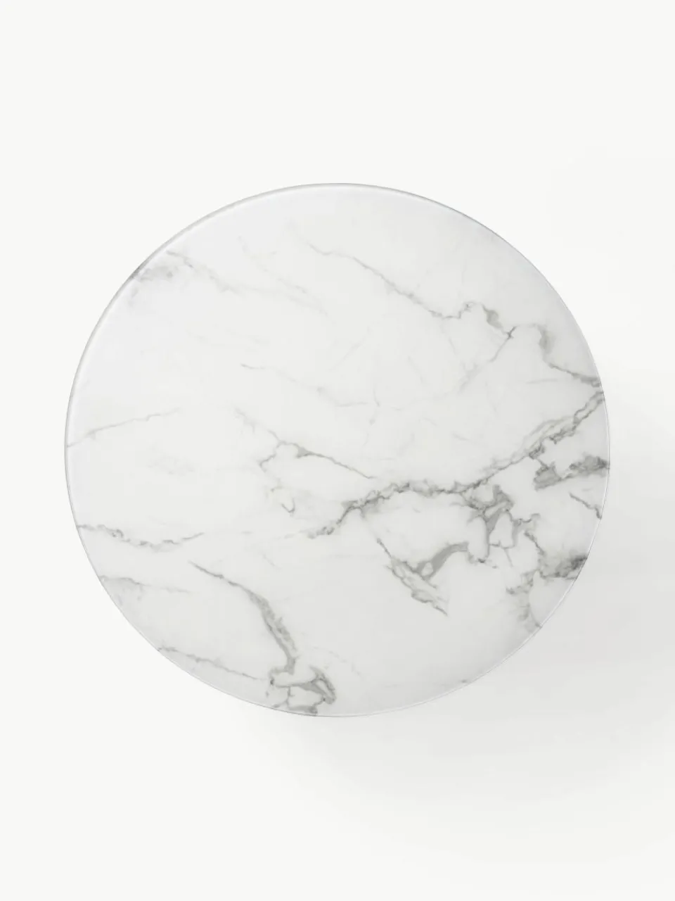Ronde XL-salontafel Antigua met glazen tafelblad in marmerlook^Westwing Collection Clearance