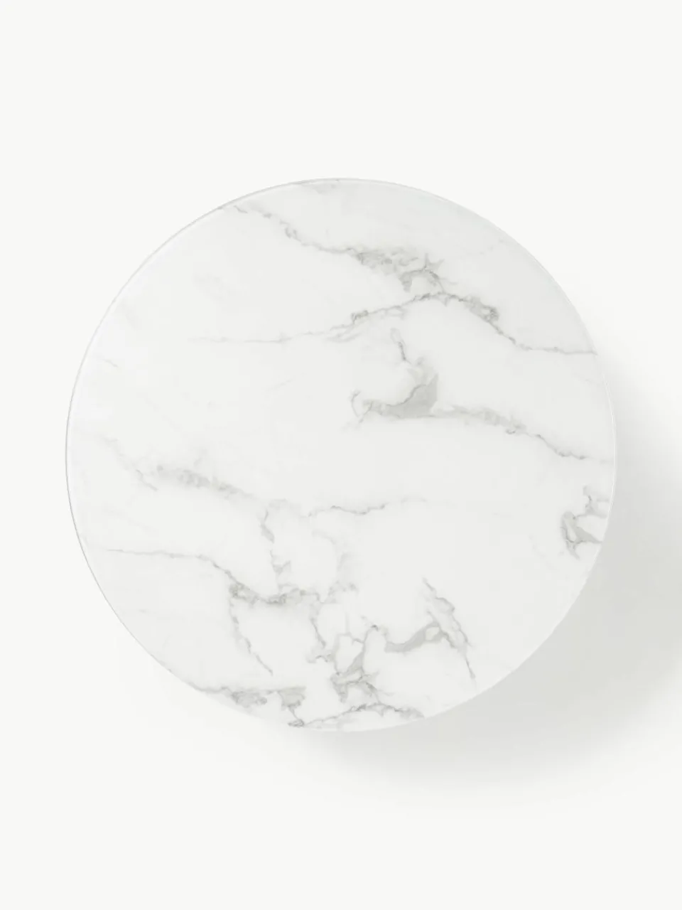 Ronde XL-salontafel Antigua met glazen tafelblad in marmerlook^Westwing Collection Clearance
