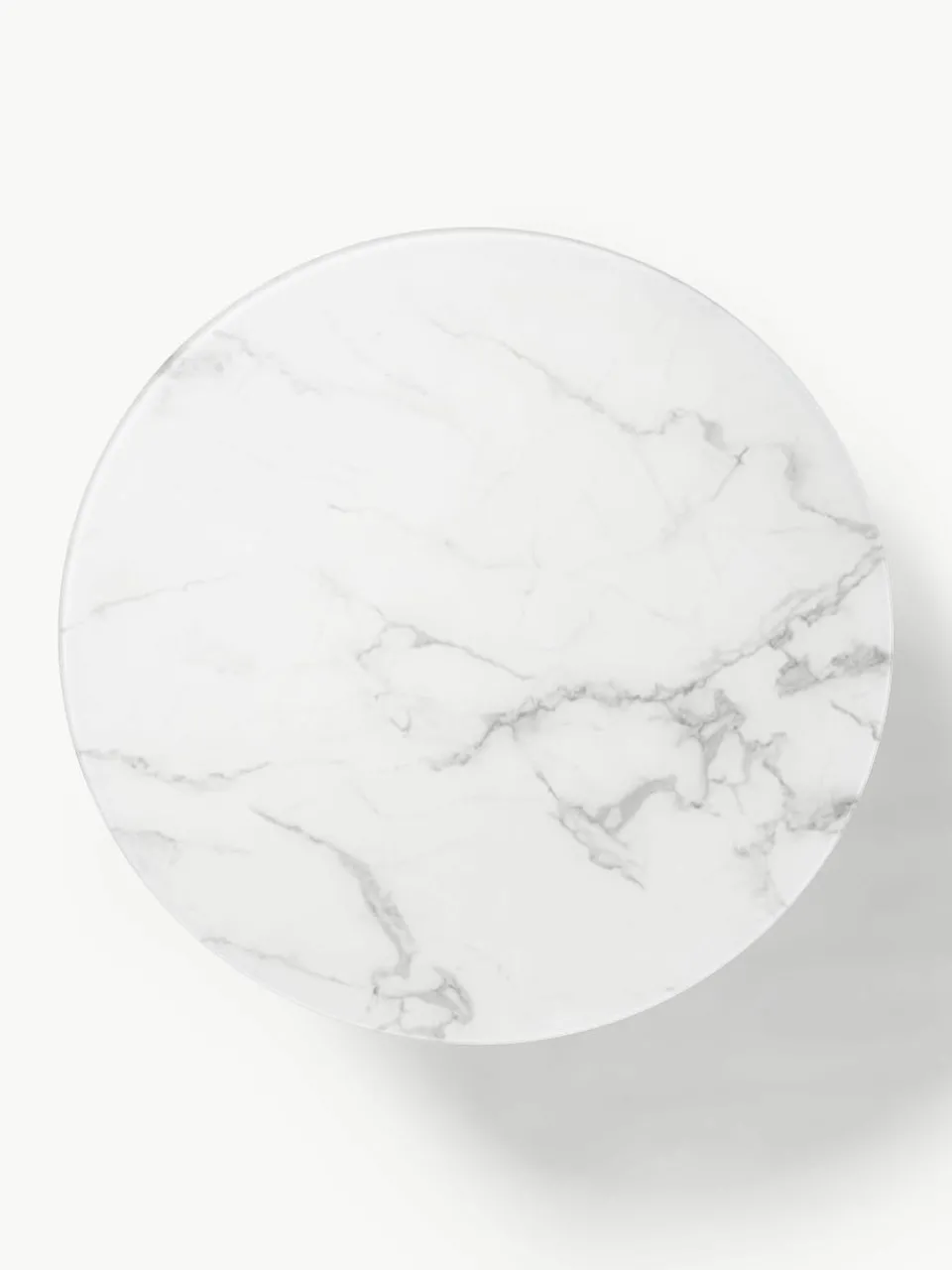 Ronde XL-salontafel Antigua met glazen tafelblad in marmerlook^Westwing Collection Hot