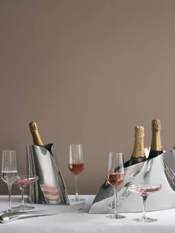 RVS champagnekoeler Indulgence in organische vorm^GEORG JENSEN New