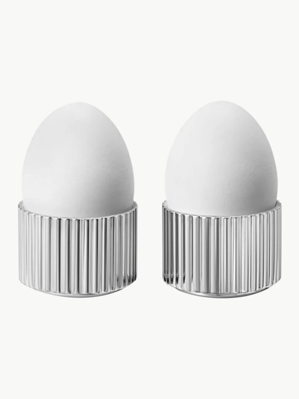 RVS eierdopjes Bernadotte met groefstructuur, set van 2^GEORG JENSEN Discount