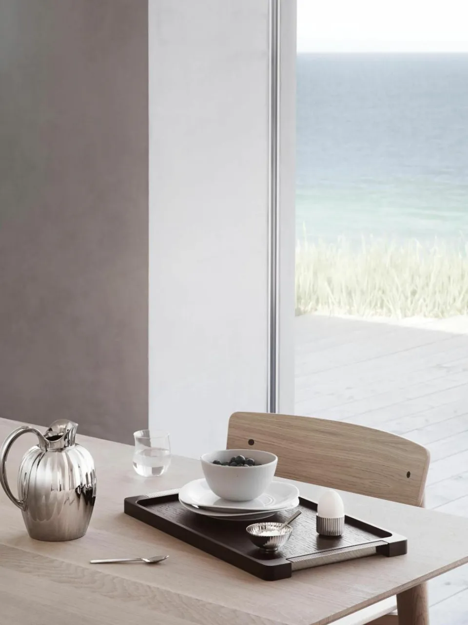 RVS eierdopjes Bernadotte met groefstructuur, set van 2^GEORG JENSEN Discount