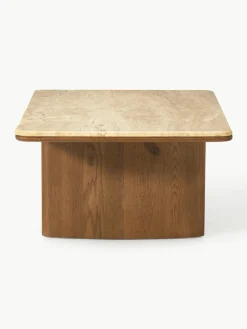 Salontafel Chandler van eikenhout met travertin blad^Westwing Collection Outlet