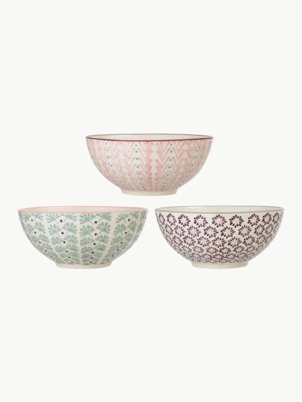Schalen Maya met klein patroon, set van 3^Bloomingville Fashion