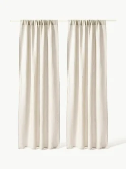Semi-transparant gordijn Harmony met tunnelzoom, 2 stuks^Westwing Collection Best