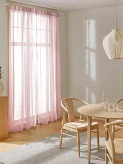 Semi-transparant gordijnen Ibiza met lusophanging, 2 stuks^Westwing Collection Best