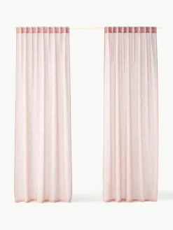 Semi-transparant gordijnen Ibiza met lusophanging, 2 stuks^Westwing Collection Best