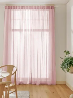 Semi-transparant gordijnen Ibiza met lusophanging, 2 stuks^Westwing Collection Best