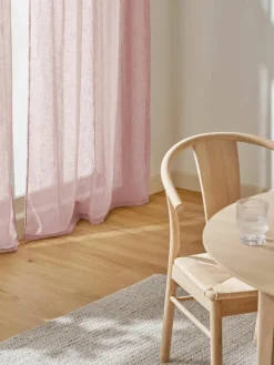 Semi-transparant gordijnen Ibiza met lusophanging, 2 stuks^Westwing Collection Best